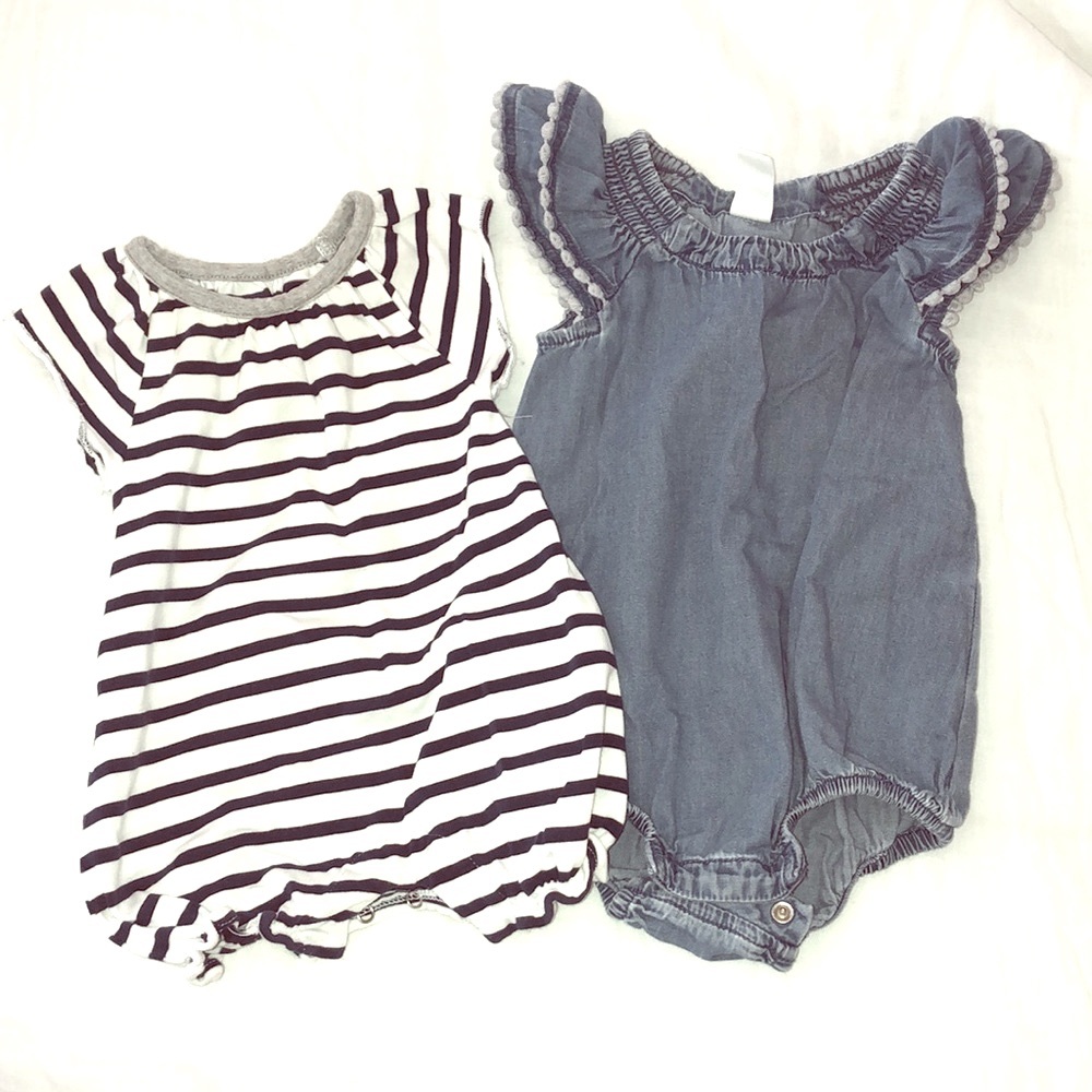 2 Baby Girl Rompers